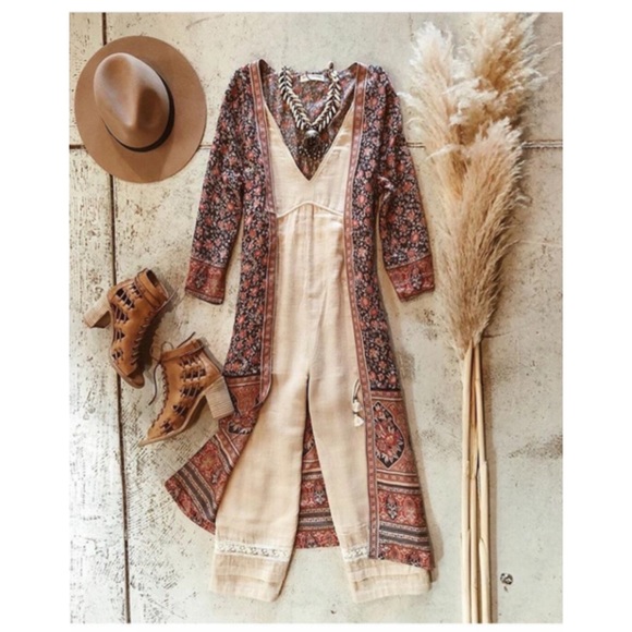 Spell & The Gypsy Jasmine Duster Kimono Navy NWT - Picture 6 of 8